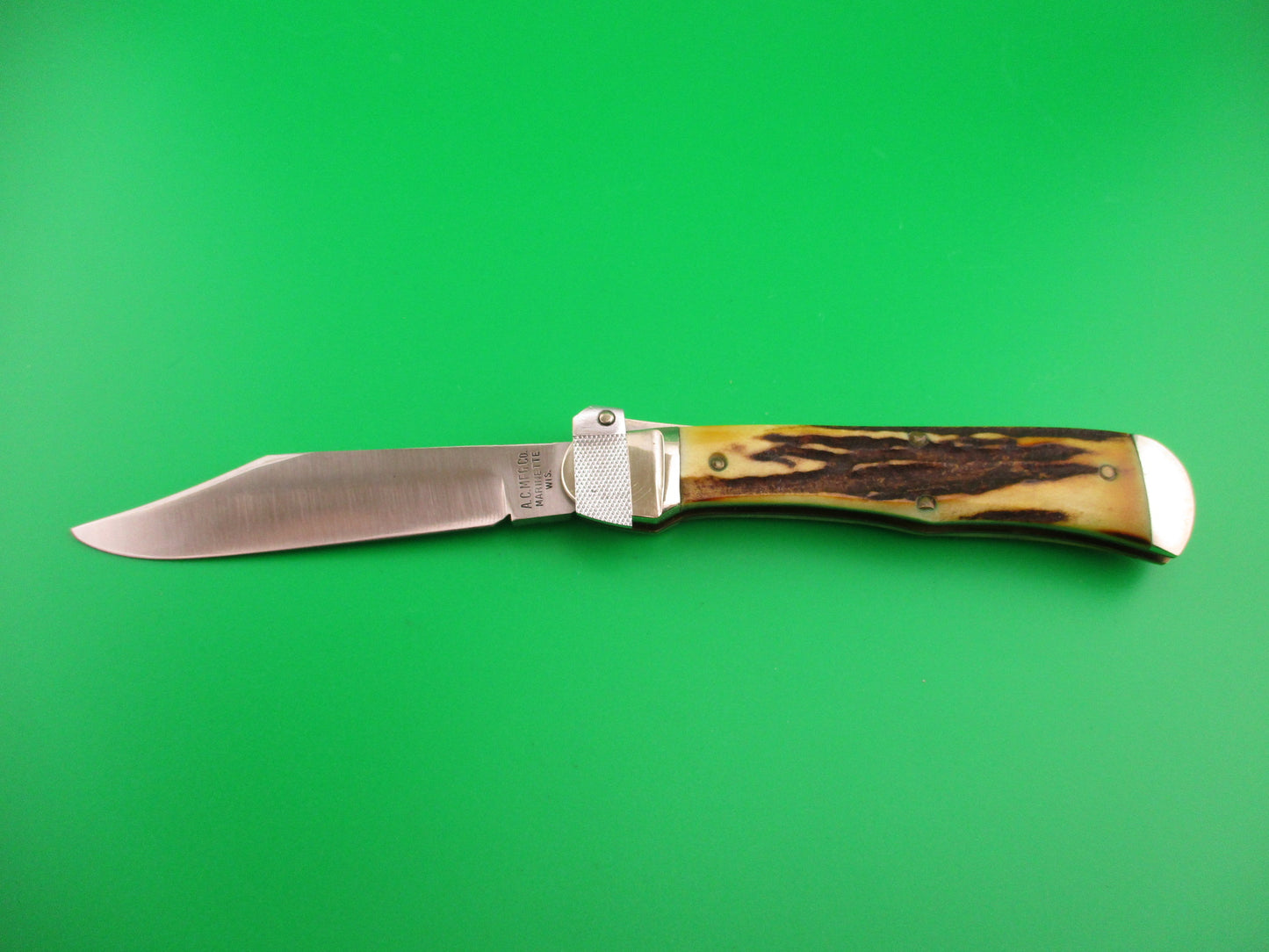 Aerial AC MFG Co Marinette, WIS Stag Lever K112 switchblade knife
