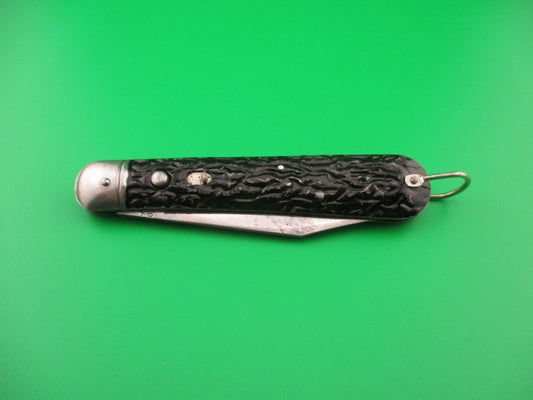 Presto MADE IN USA Vintage Paratrooper style Hunter Metal switchblade w lanyard