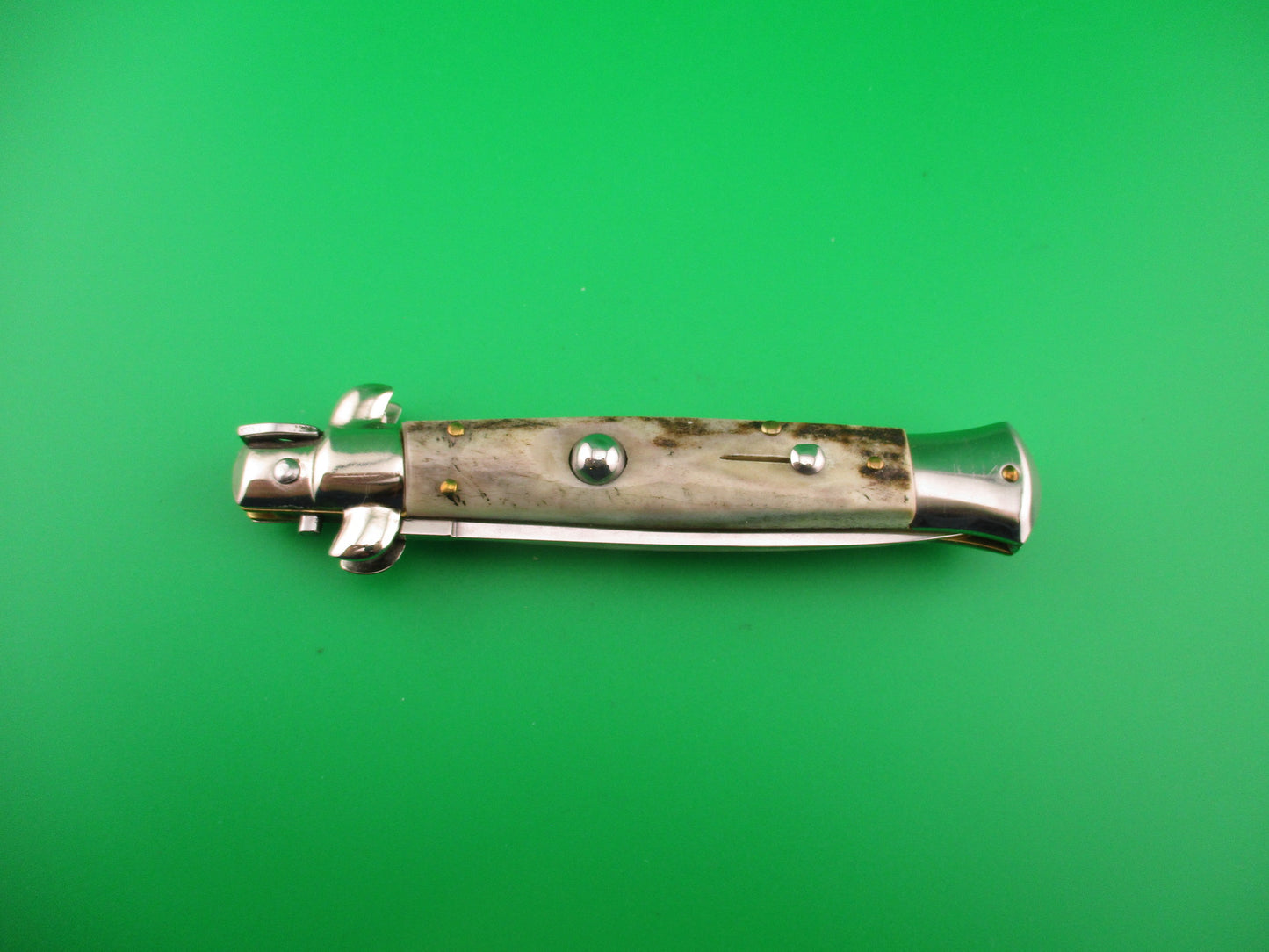 AB Stiletto 23cm Italian Swivel bolster Dagger Stag automatic knife