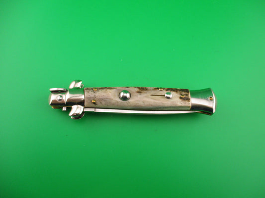 AB Stiletto 23cm Italian Swivel bolster Dagger Stag automatic knife