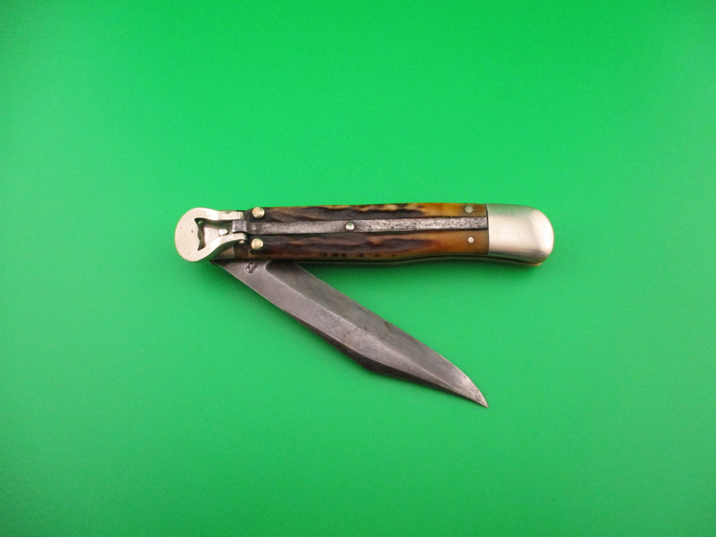 UNION CUT CO OLEAN NY USA Antique Teardrop Lever automatic knife nice