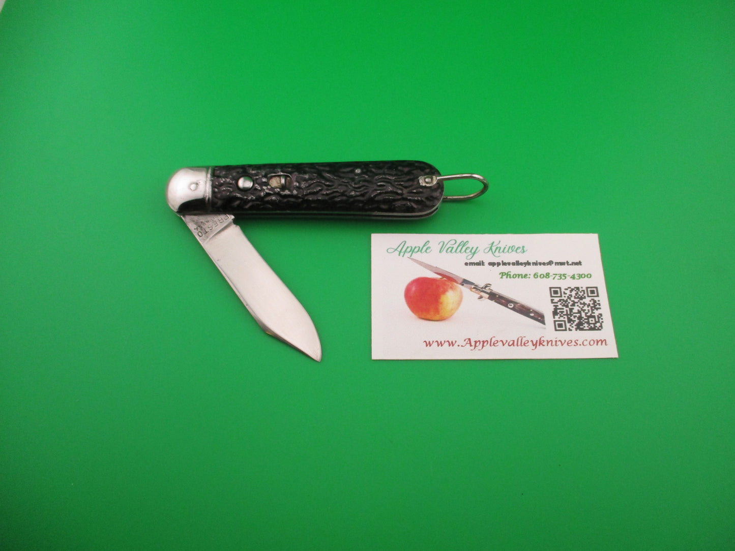 Presto paratrooper style All metal handle black vintage switchblade knife USA