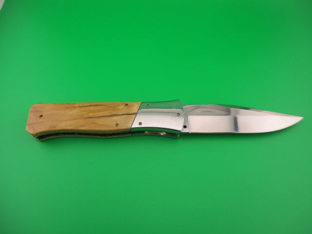 Custom 23cm Round flush button Saber clip blade Mastodon w filework automatic knife #3 Afaaq