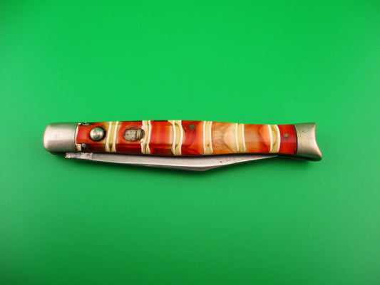 Schrade Cut Co Fishtail Candystripe vintage switchblade knife