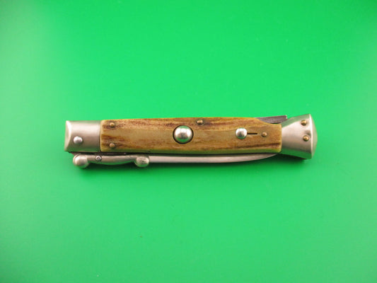 Rostfrei 4 20cm Italian Swing guard Stag Lockback Vintage automatic knife