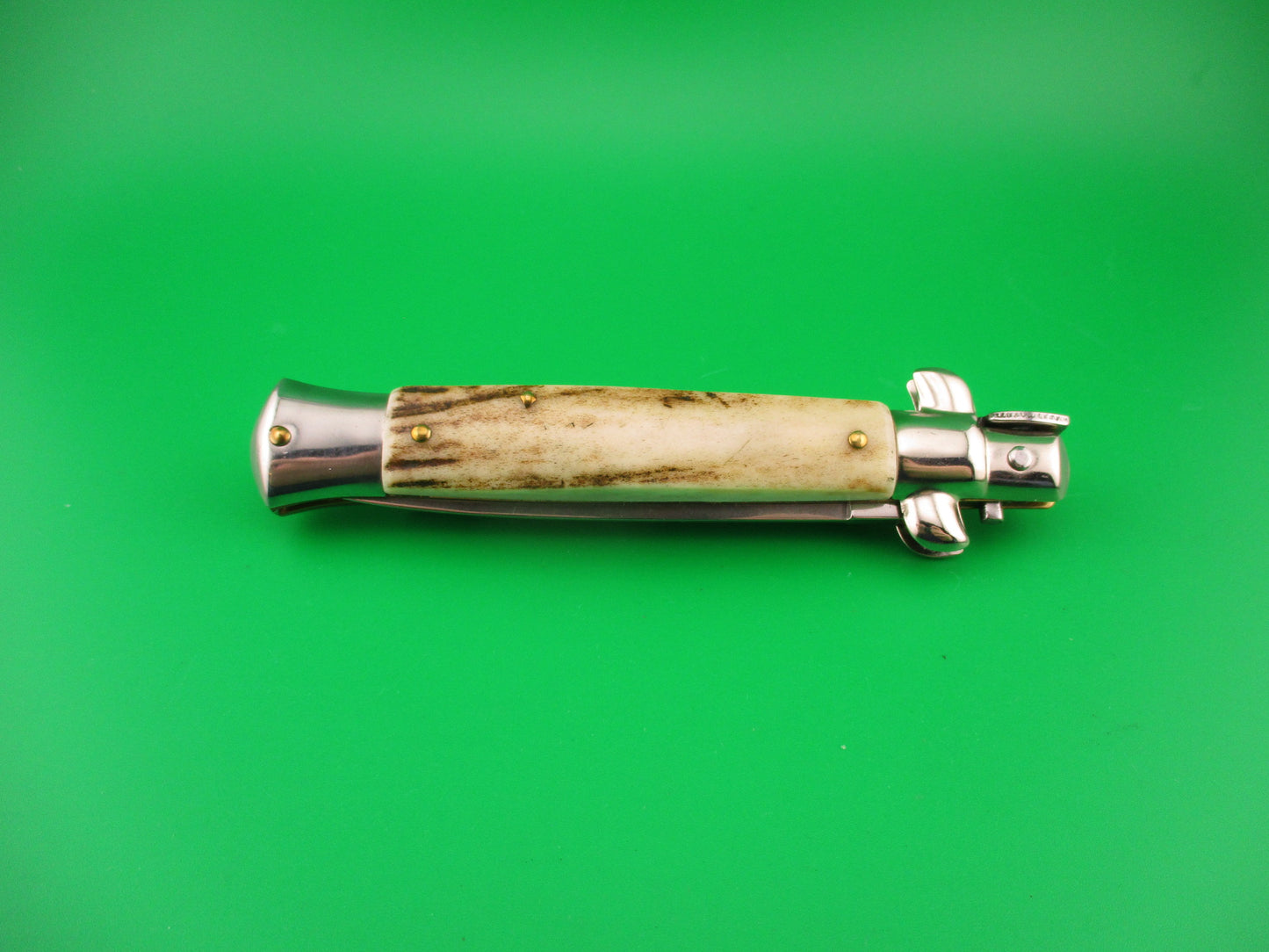 AB Stiletto 23cm Italian Swivel bolster Dagger Stag automatic knife