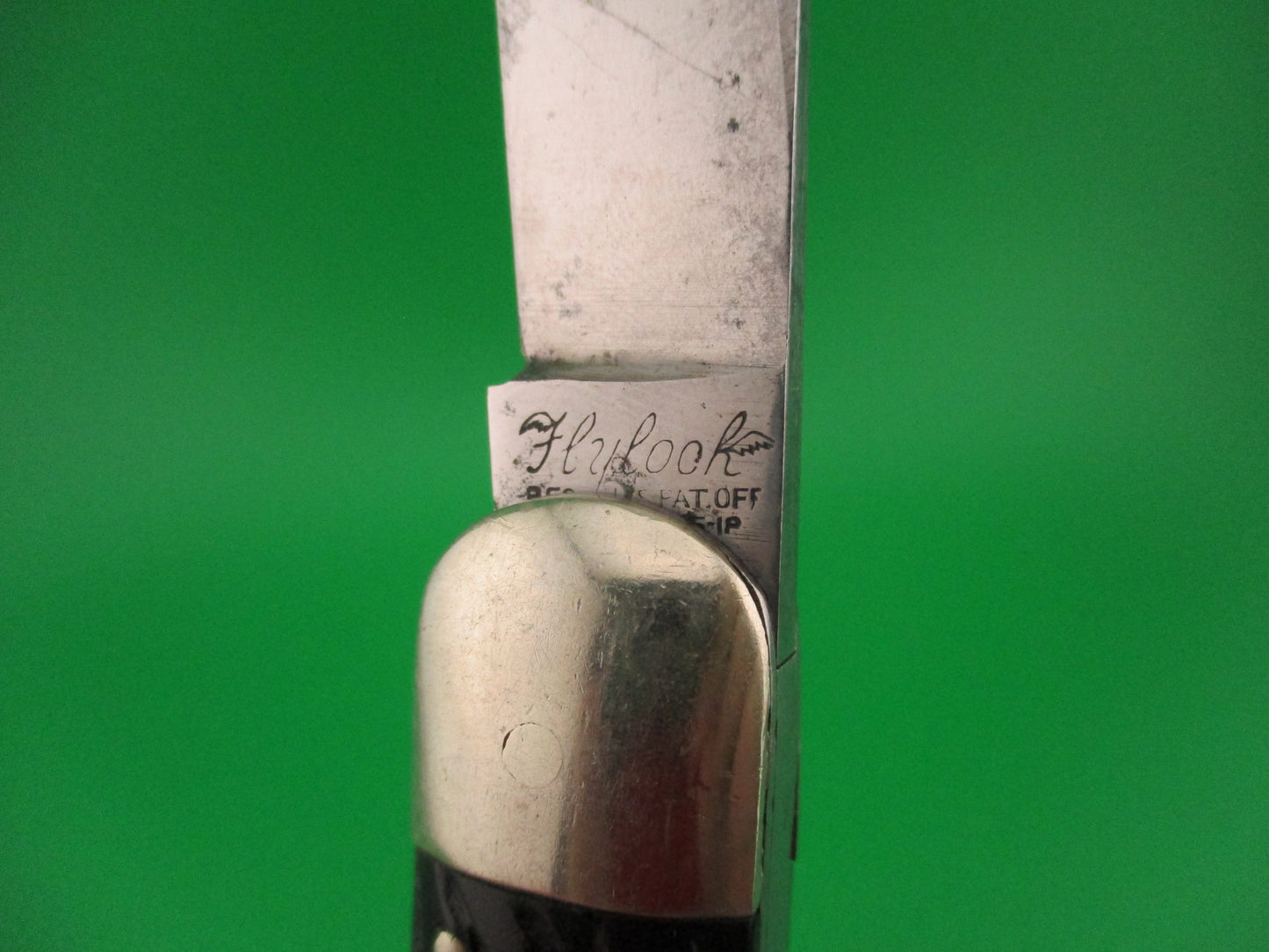 FLYLOCK #12000 Scout Clip blade Antique Automatic knife made in USA