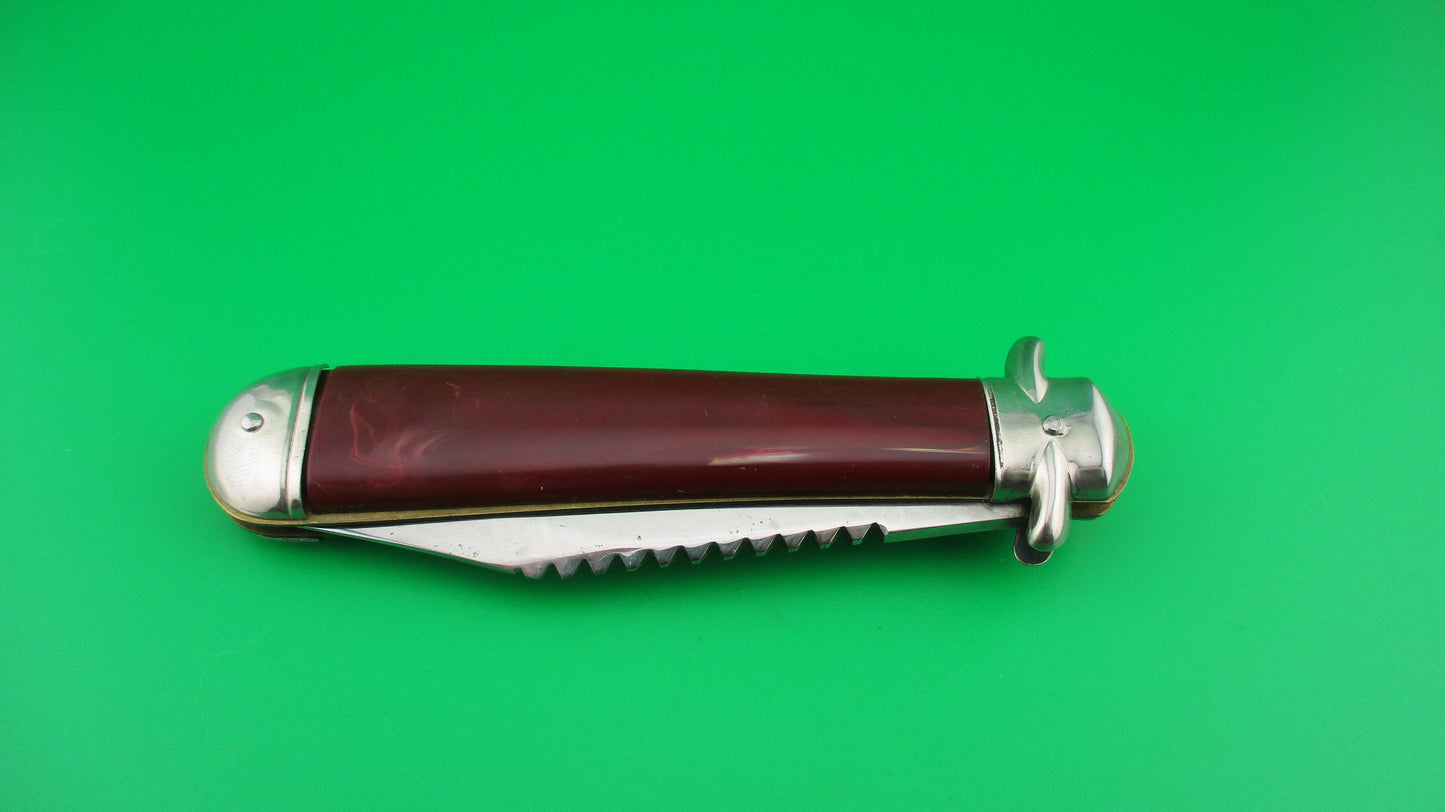 Colonial SHUR SNAP JUMBO jack Maroon Burgundy switchblade knife