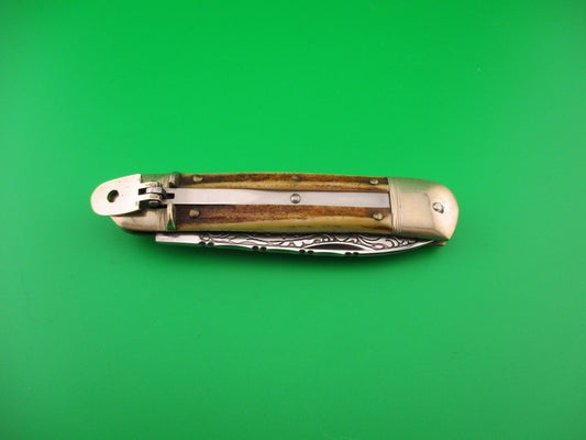 WRCA Hubertus 1985 Club Knife #11 of 65 11cm German Lever Stag automatic knife
