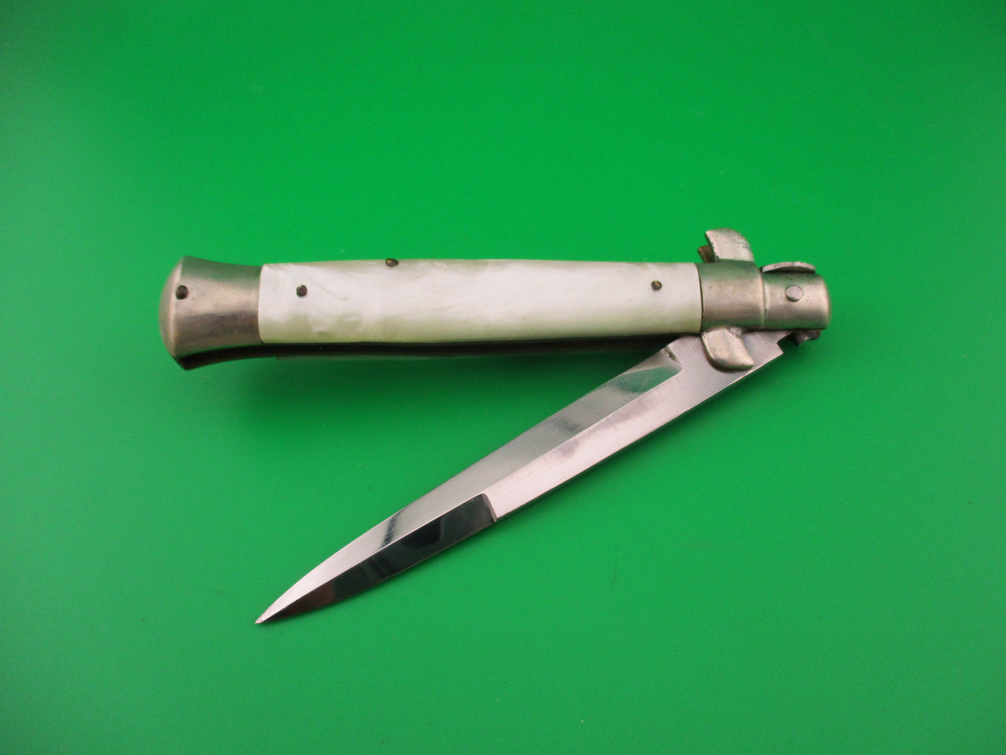 Rostfrei (slant) 23cm Italian Picklock Bayonet blade Pearlex Vintage 1950s automatic knife