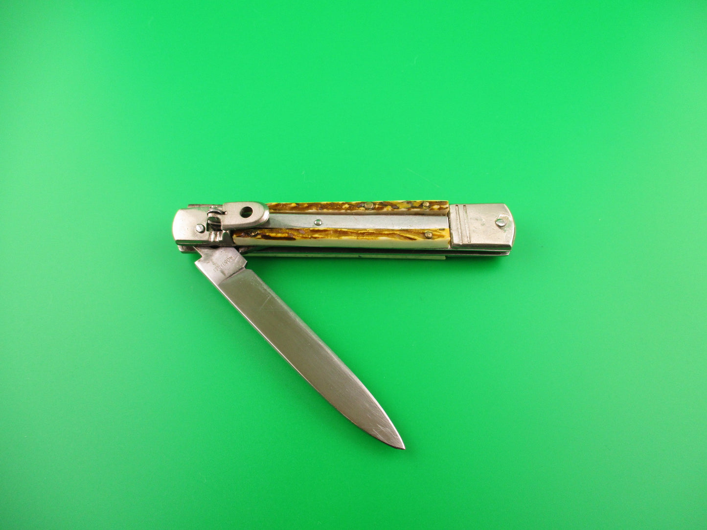 ROSTFREI 20cm German Slim Line Stag lever vintage automatic knife