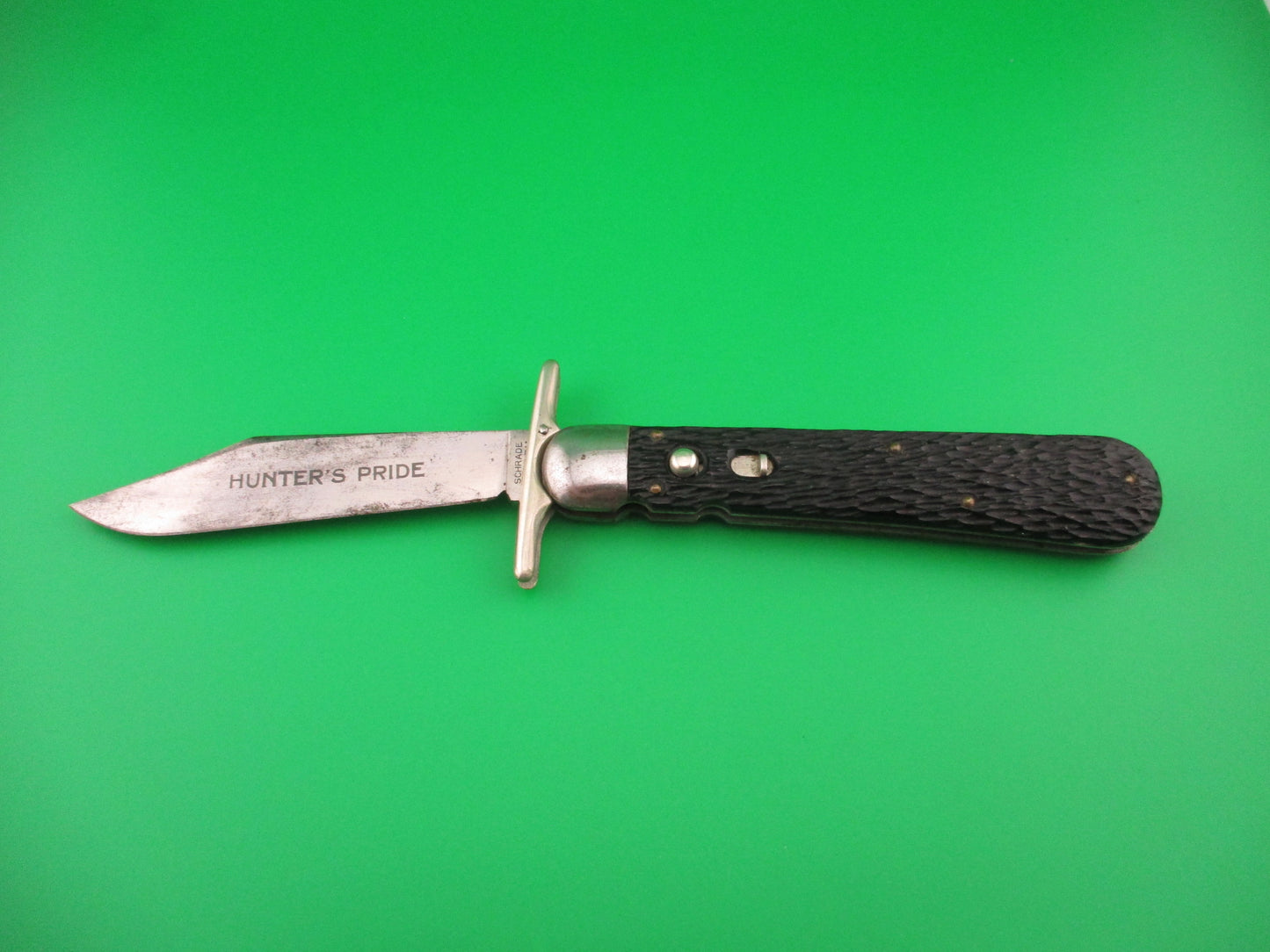 z Schrade Walden 153 Hunters Pride Folding guard switchblade knife with etch