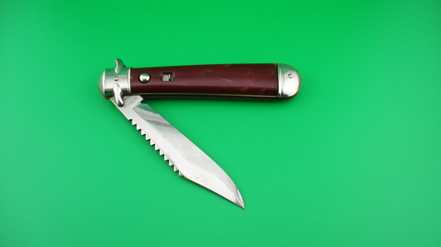 Colonial SHUR SNAP JUMBO jack Maroon Burgundy switchblade knife