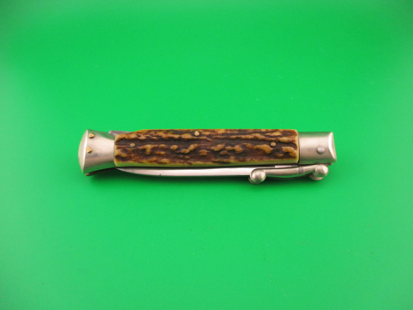 Rostfrei 4 20cm Italian Swing guard Stag Lockback Vintage automatic knife