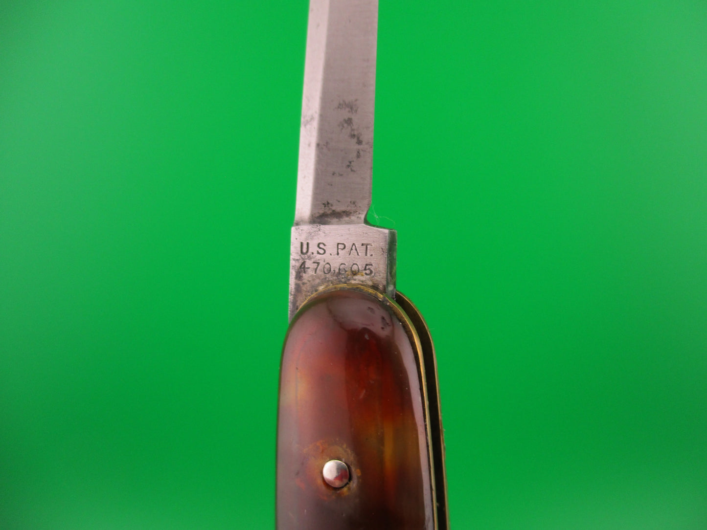 Press Button Knife Co #102 medium double Tortoise celluloid automatic knife
