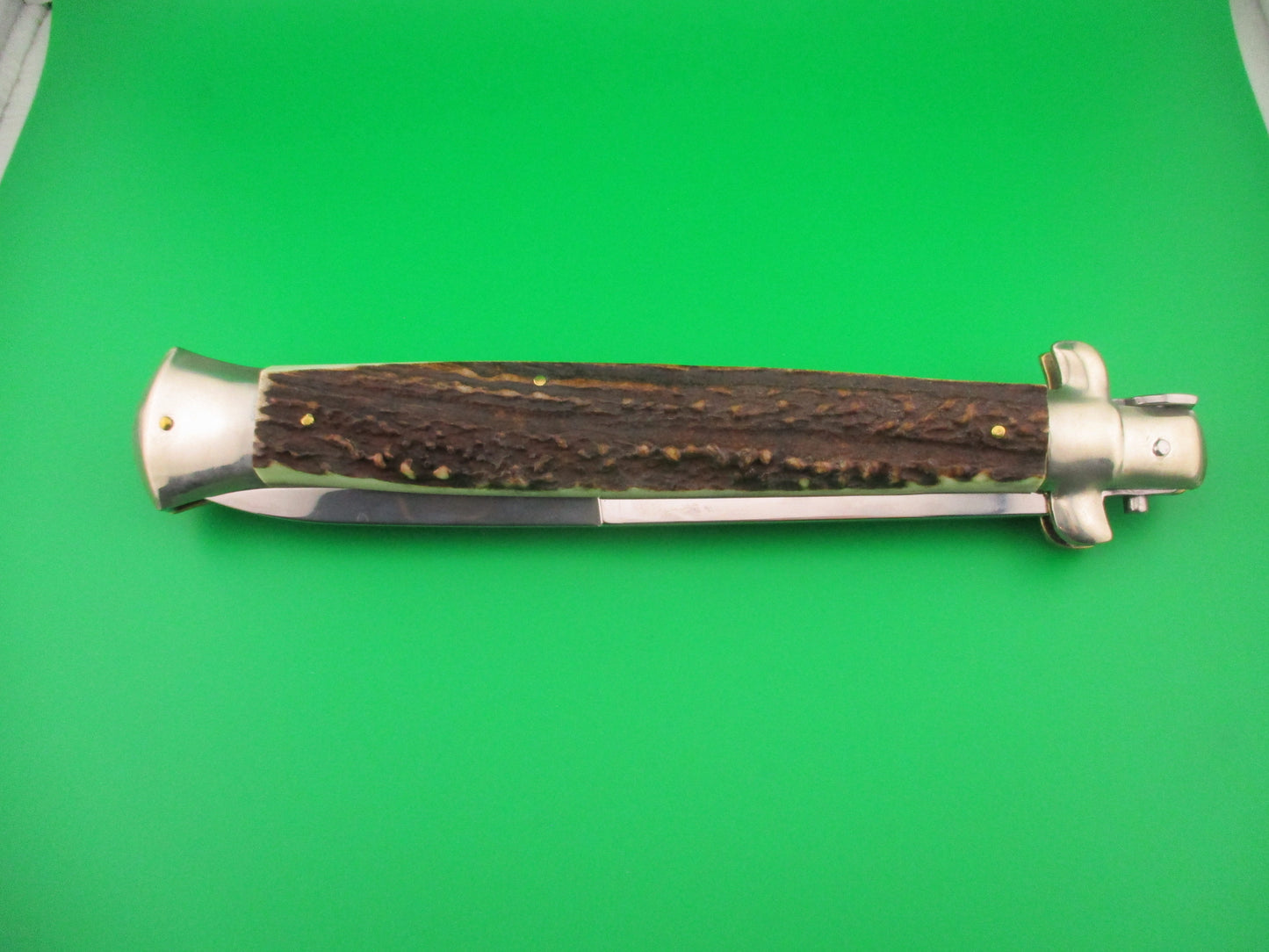 AGA CAMPOLIN ITALY 45cm Italian Picklock Stag stiletto 18 inch automatic knife