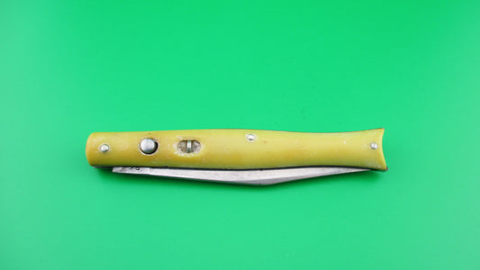 PRESTO Fishtail #6000 Yellow cream vintage switchblade knife