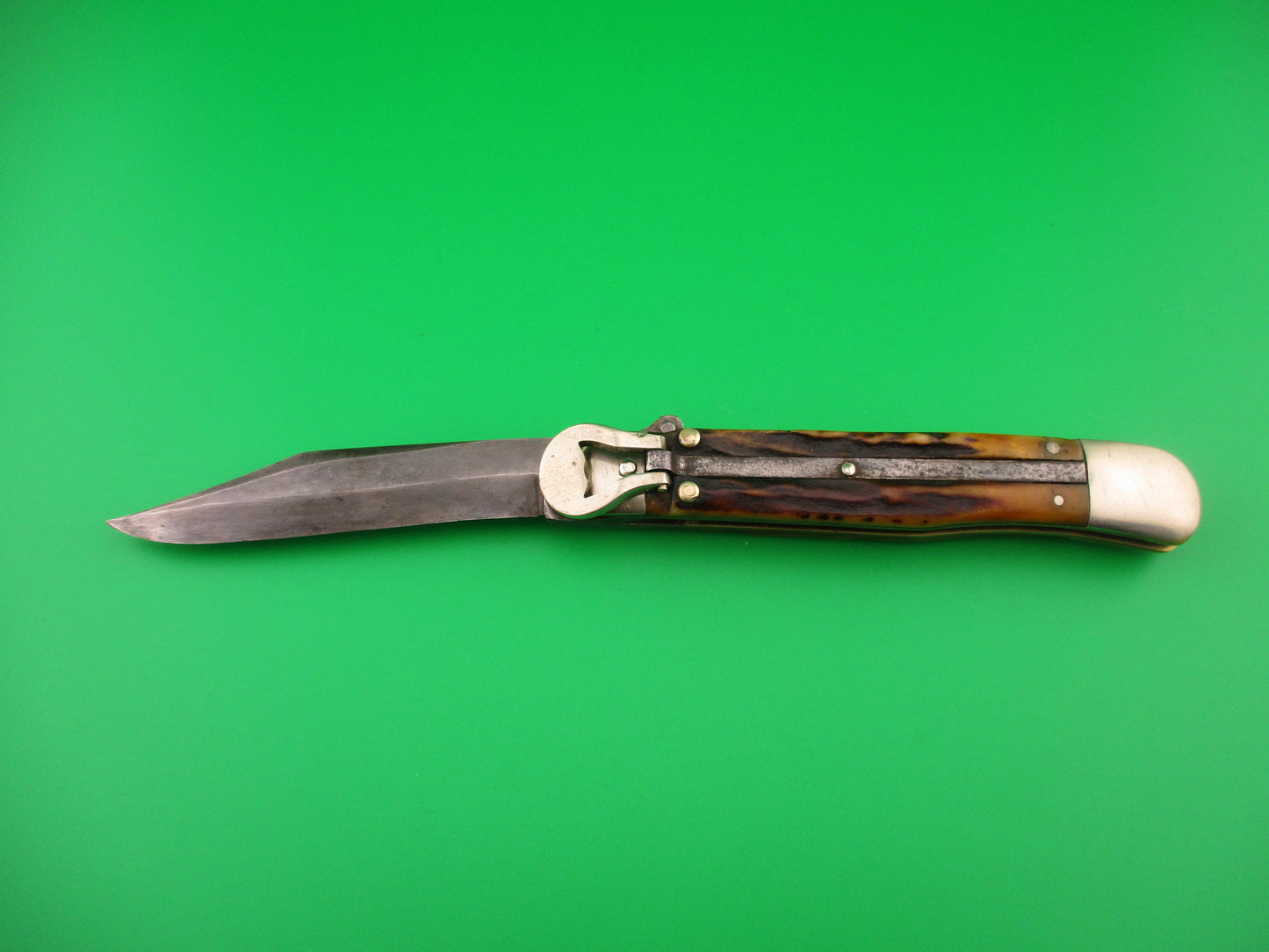 UNION CUT CO OLEAN NY USA Antique Teardrop Lever automatic knife nice