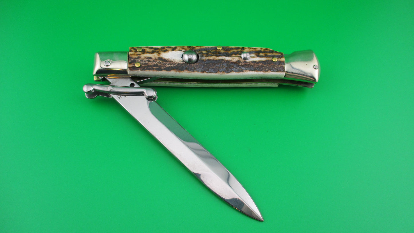 Z AGA CAMPOLIN 23cm Italian Swing Guard Stag Bayonet blade automatic knife