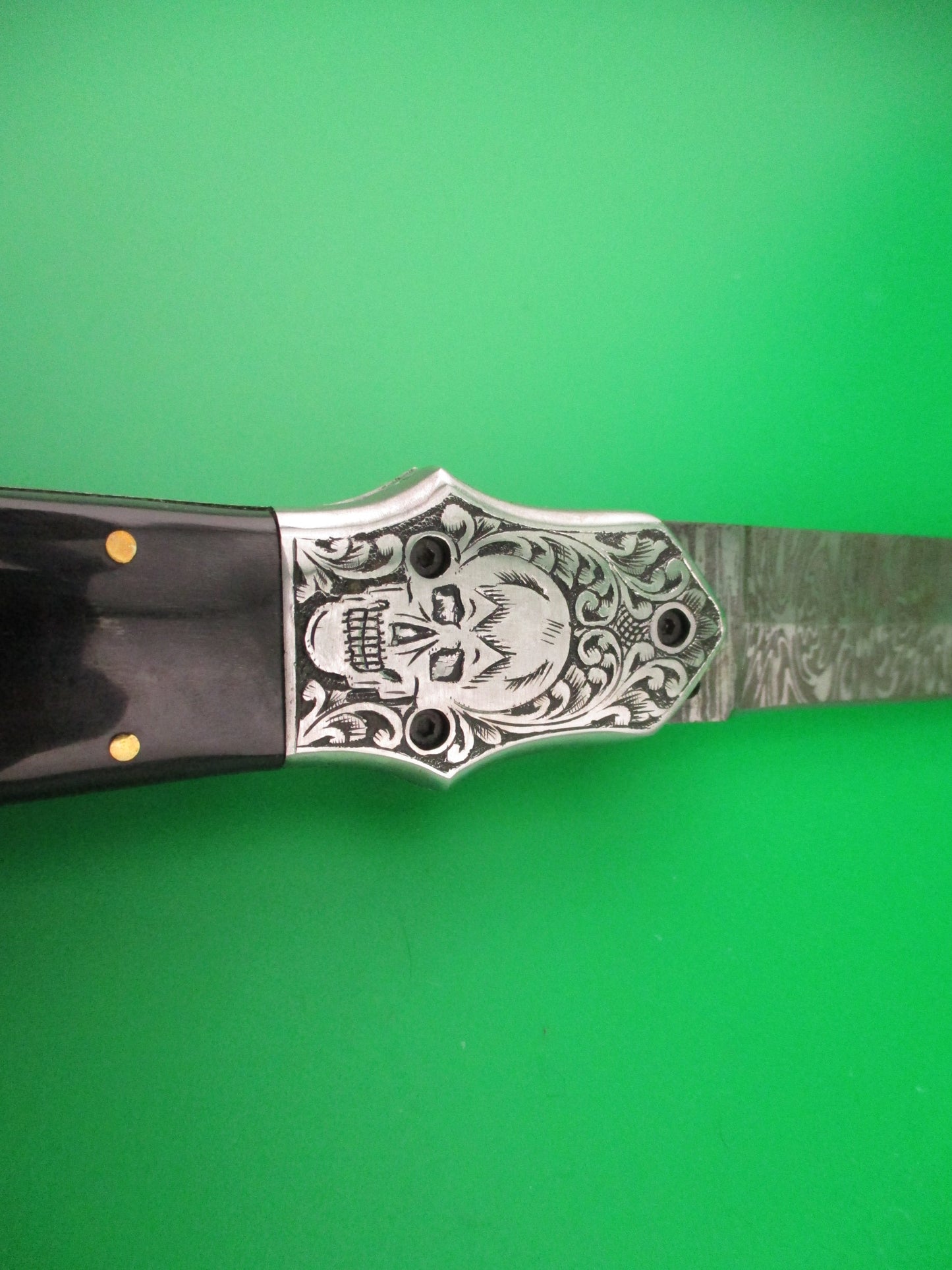 Grim Reaper Skull Button 29cm Custom Automatic Knife by Orang Zaib