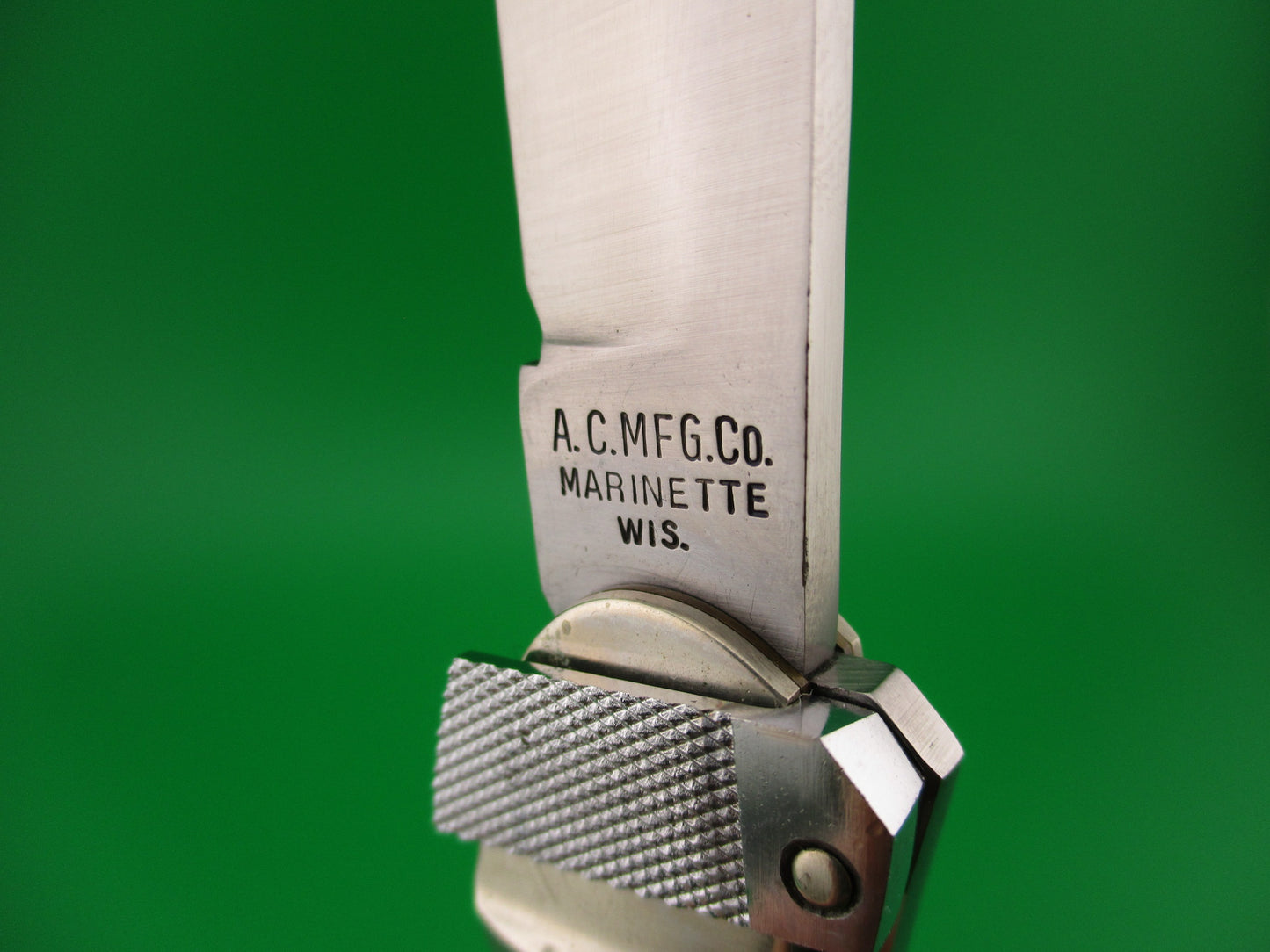 Aerial AC MFG Co Marinette, WIS Stag Lever K112 switchblade knife