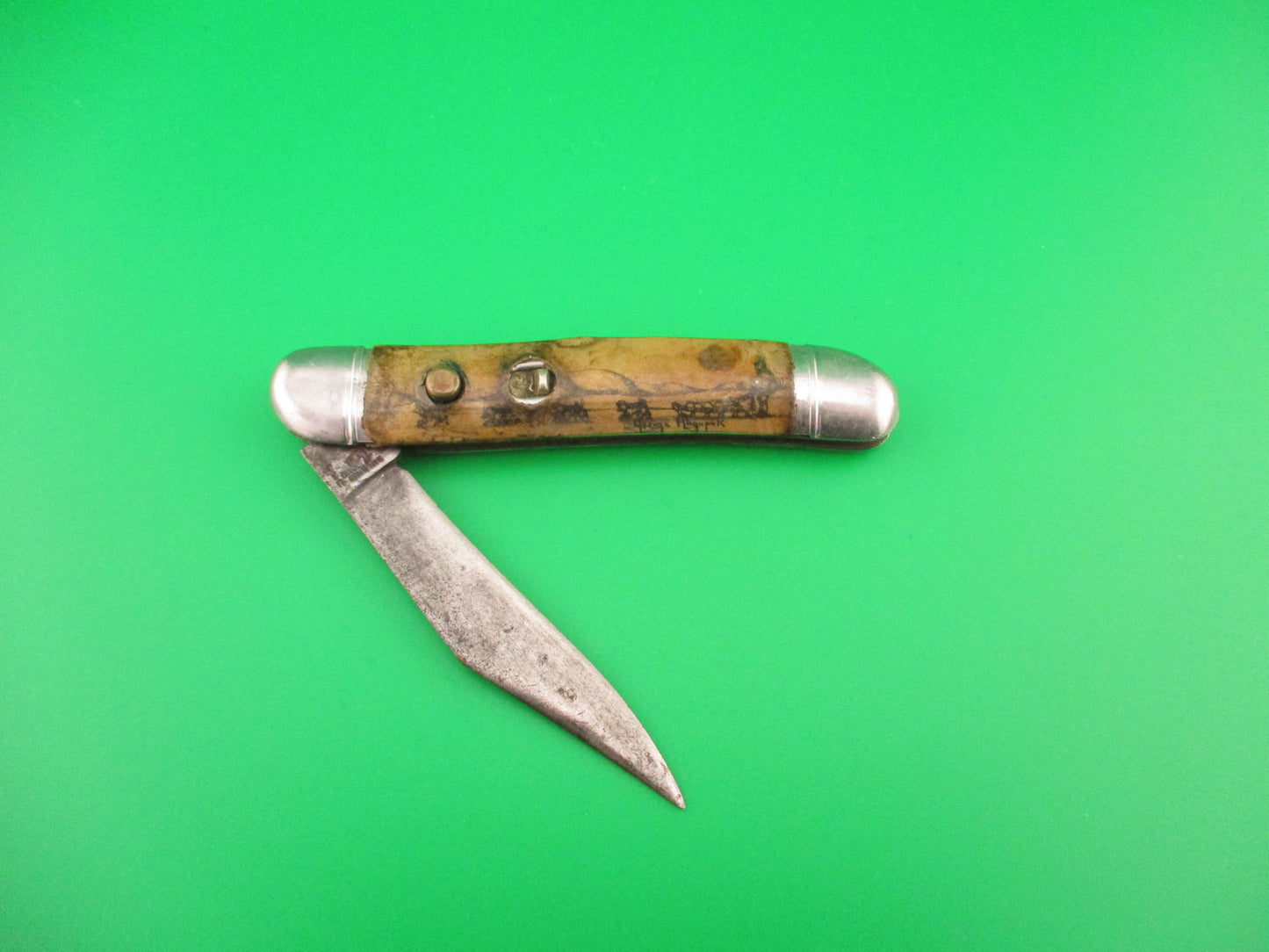 Hammer Brand Utility Jack 1950s Automatic knife with Art by George Ahgupuk