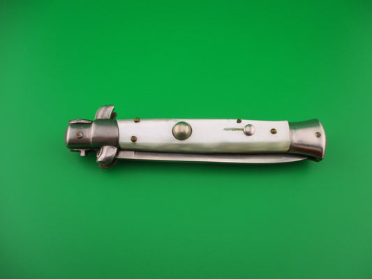 INOX 22cm Italian Stiletto Pearlex Swivel bolster vintage automatic knife