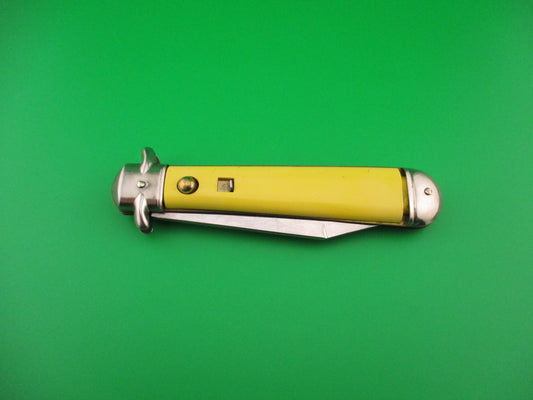 COLONIAL SHUR-SNAP Jumbo Jack #3301 Yellow vintage 1950s switchblade knife