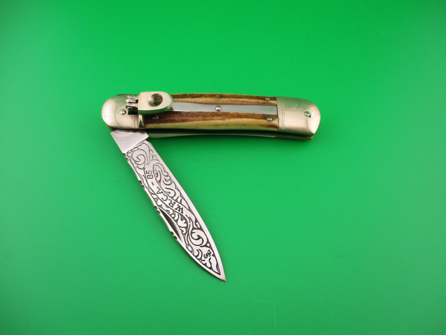 WRCA Hubertus 1985 Club Knife #11 of 65 11cm German Lever Stag automatic knife