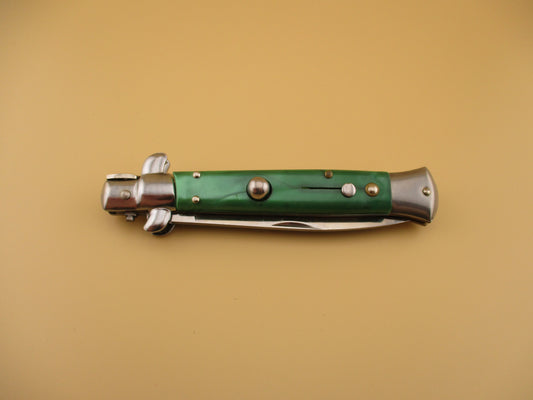 440 STAINLESS MILANO 22cm Italian Stiletto Green pearlex automatic knife