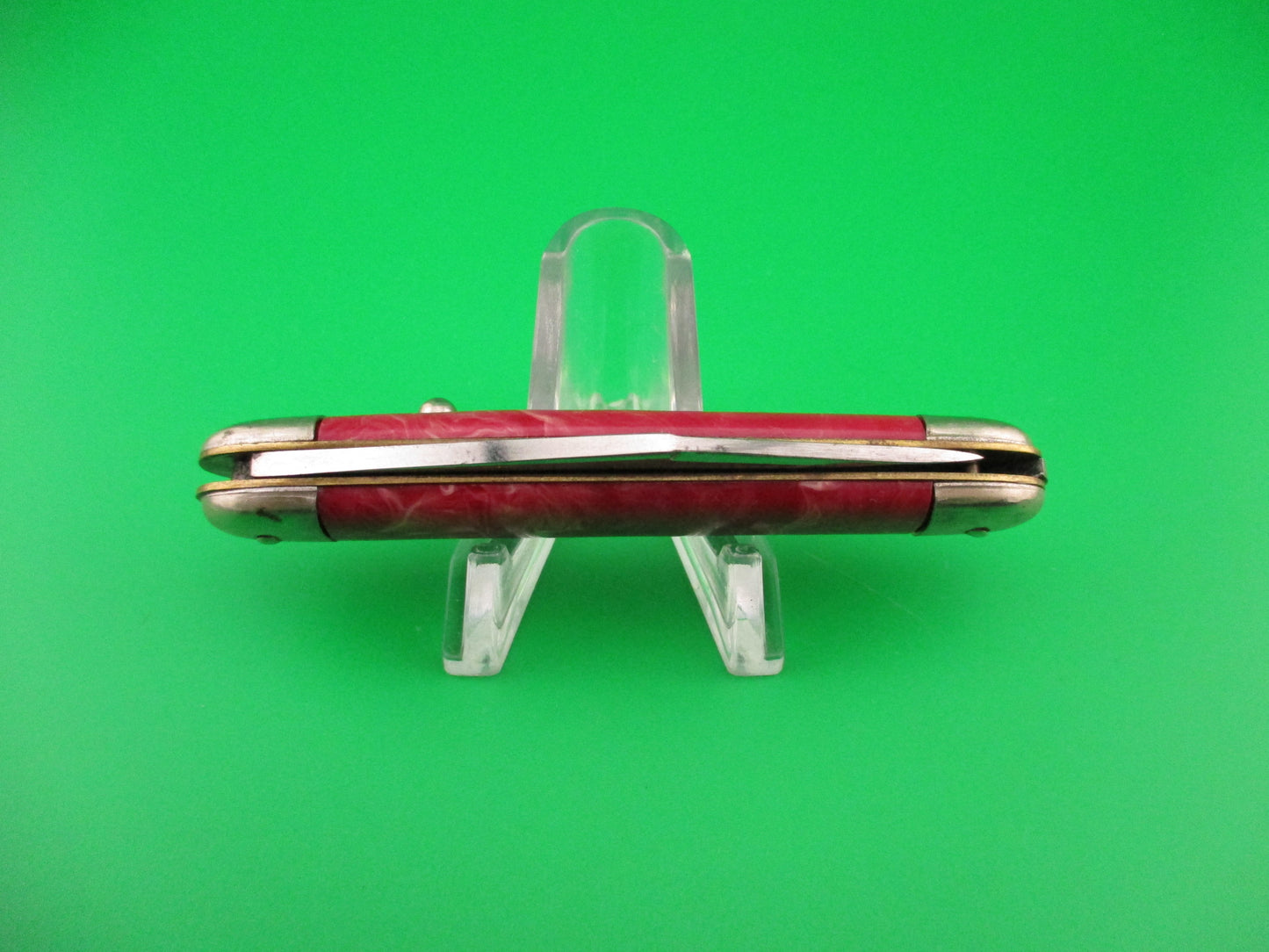 Colonial SHUR-SNAP Cigar Jack Cranberry swirl Saber clip blade automatic knife