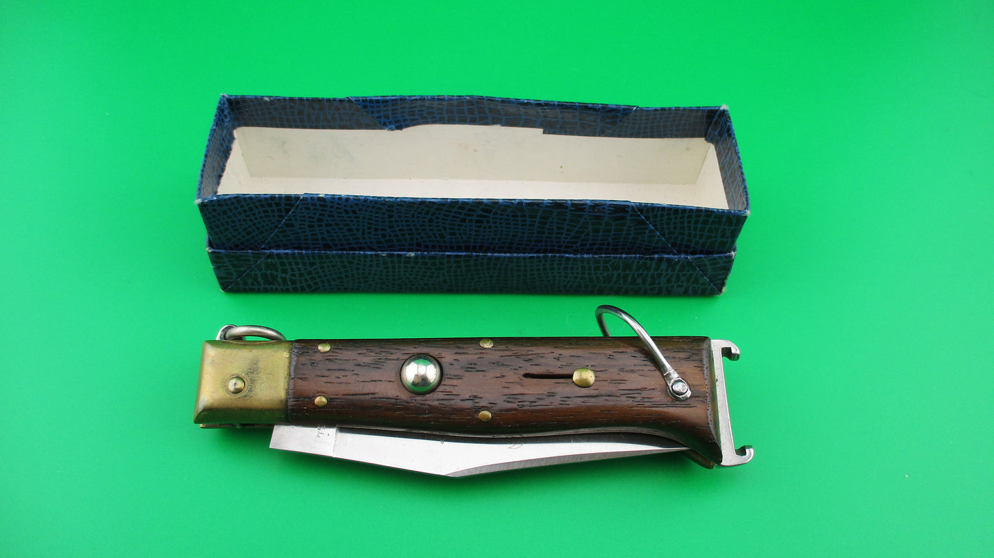 Rostfrei (slant) Jaguar 20cm Italian Shell puller Ring pull switchblade knife NIB