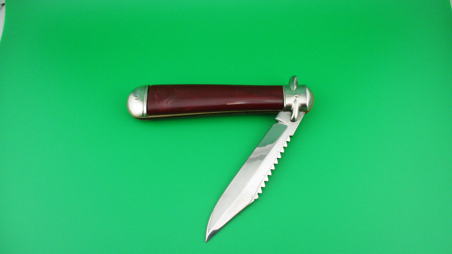 Colonial SHUR SNAP JUMBO jack Maroon Burgundy switchblade knife