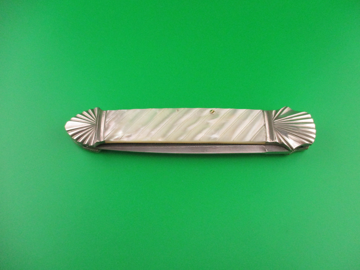 KAS Ken Steigerwalt Custom MOP & Damascus Sea Shell bolster automatic knife