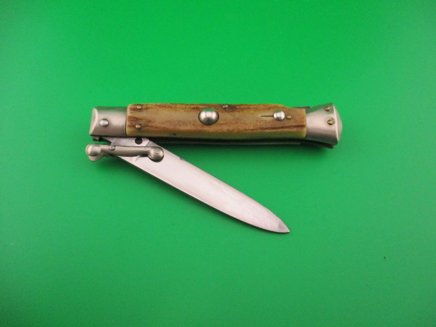 Rostfrei 4 20cm Italian Swing guard Stag Lockback Vintage automatic knife