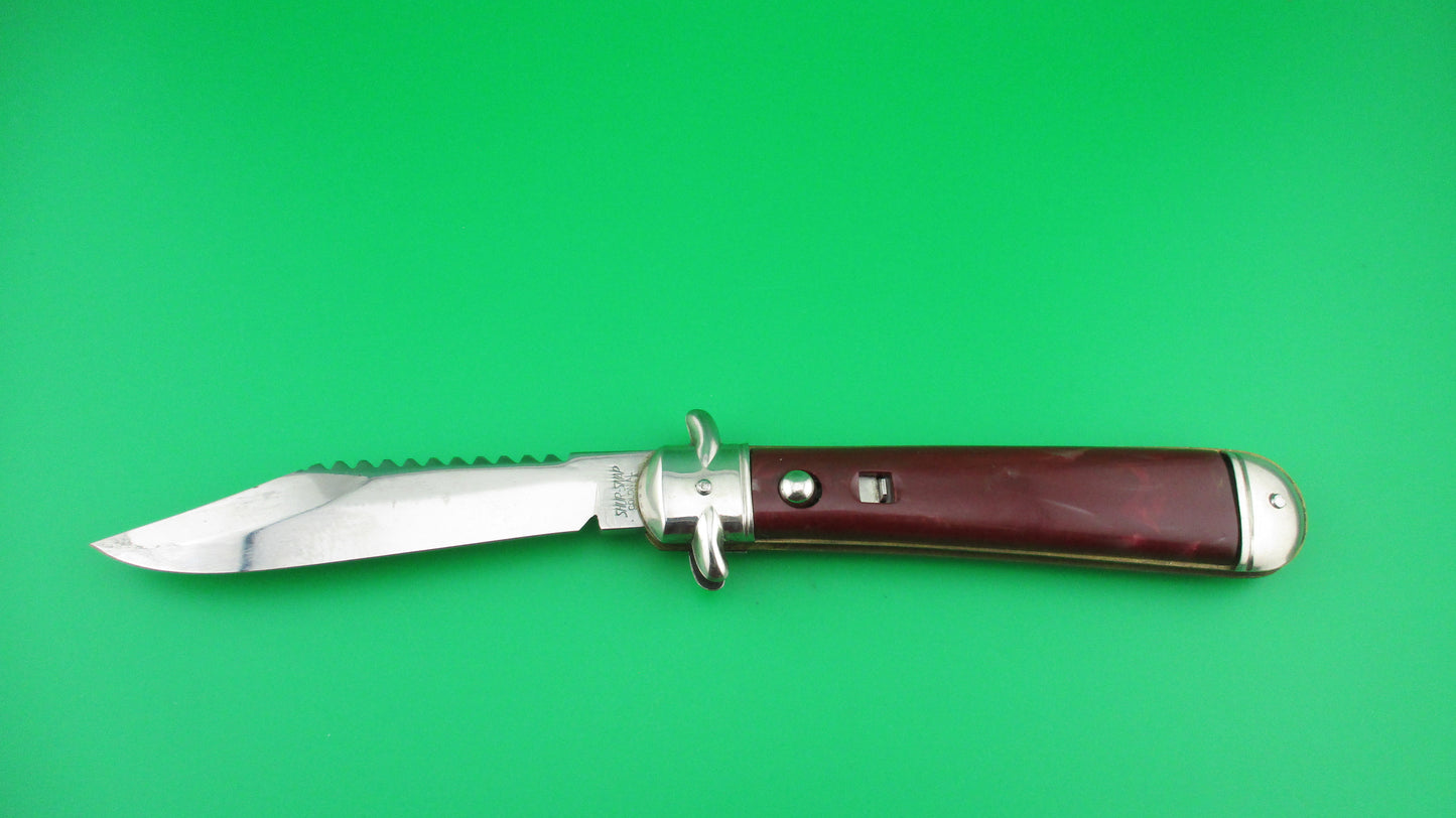 Colonial SHUR SNAP JUMBO jack Maroon Burgundy switchblade knife