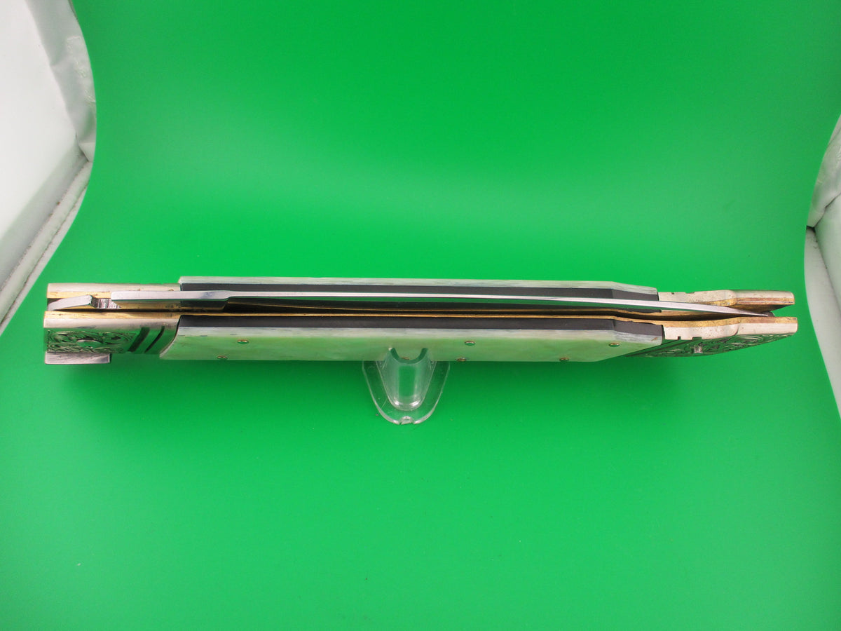 Renzo Pascotto 52cm Italian Picklock Pearl Giant Slant Bolster automatic knife 2 of 5