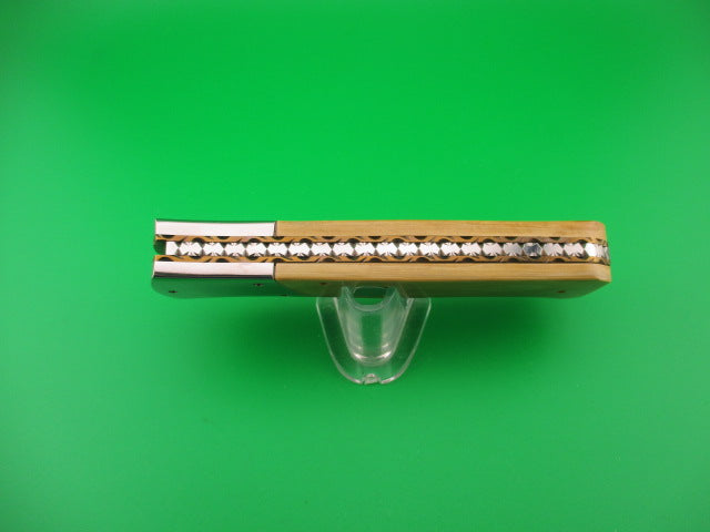 Custom 23cm Round flush button Saber clip blade Mastodon w filework automatic knife #3 Afaaq