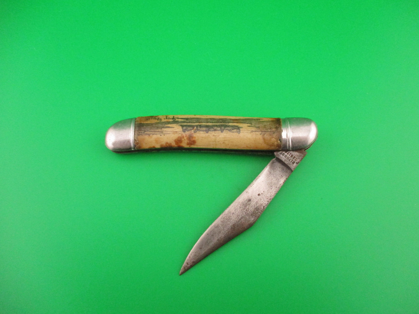Hammer Brand Utility Jack 1950s Automatic knife with Art by George Ahgupuk