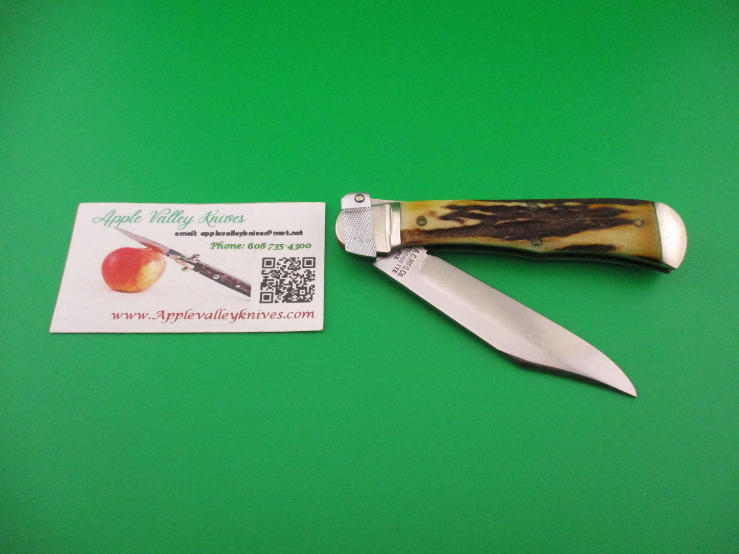 Aerial AC MFG Co Marinette, WIS Stag Lever K112 switchblade knife