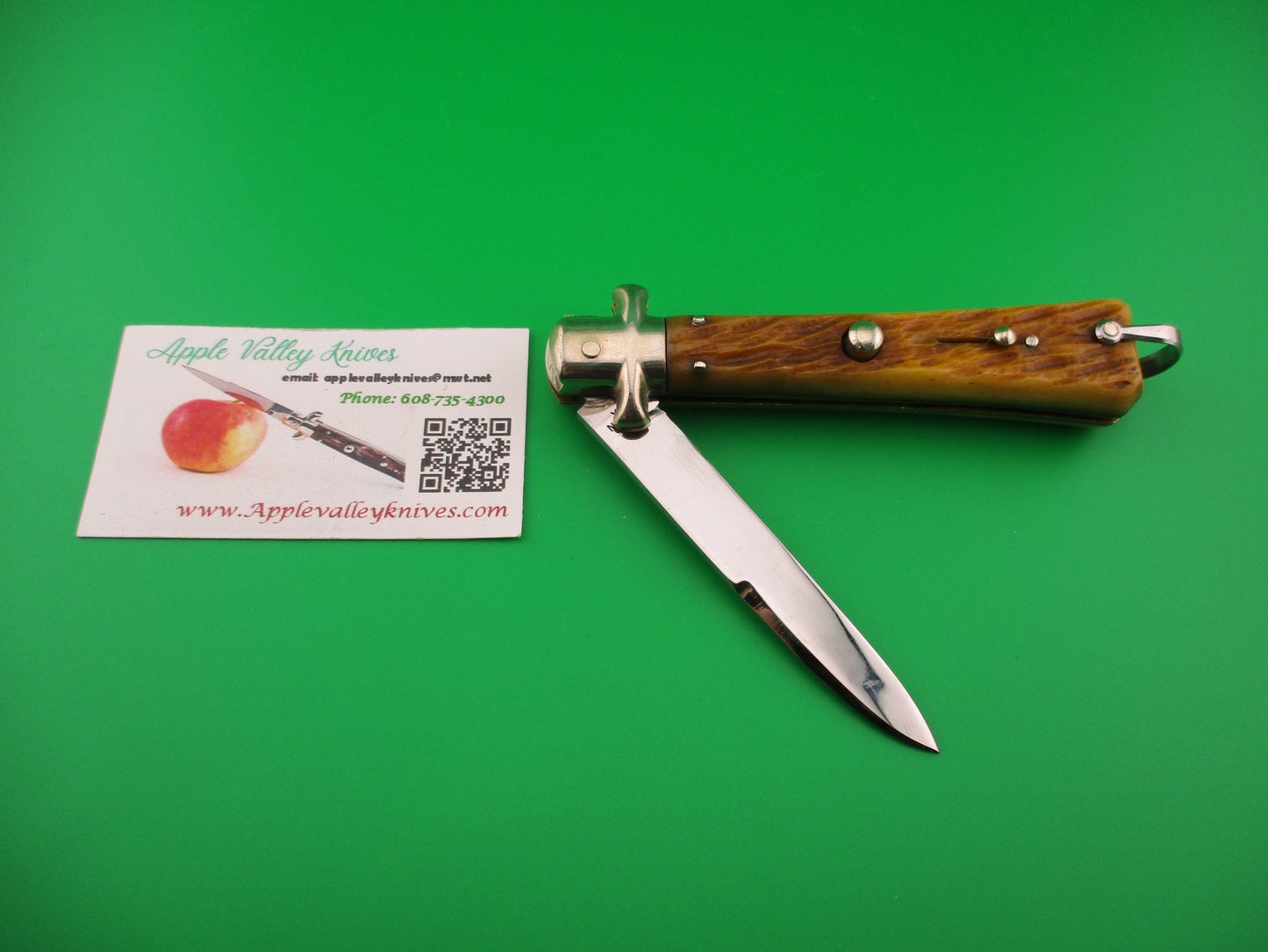 BARGEON INOX 21cm French Jigged bone Crossguard vintage automatic knife
