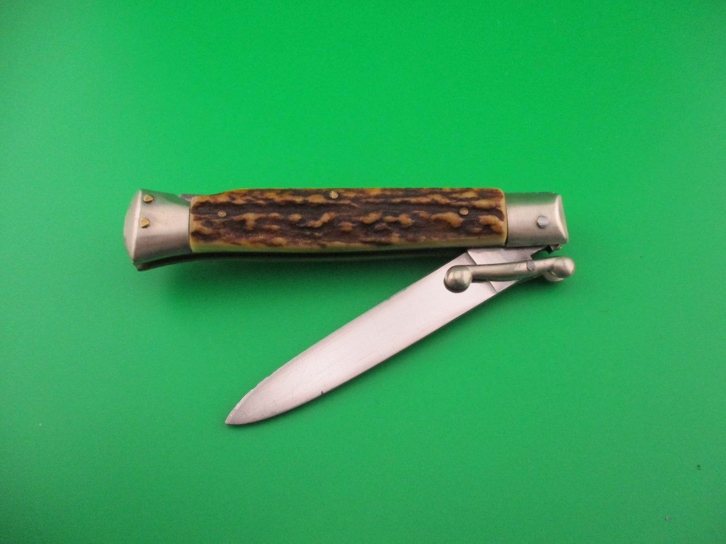 Rostfrei 4 20cm Italian Swing guard Stag Lockback Vintage automatic knife