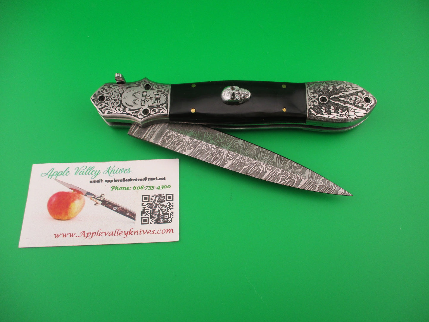 Grim Reaper Skull Button 29cm Custom Automatic Knife by Orang Zaib