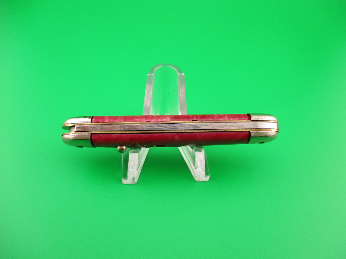 Colonial SHUR-SNAP Cigar Jack Cranberry swirl Saber clip blade automatic knife