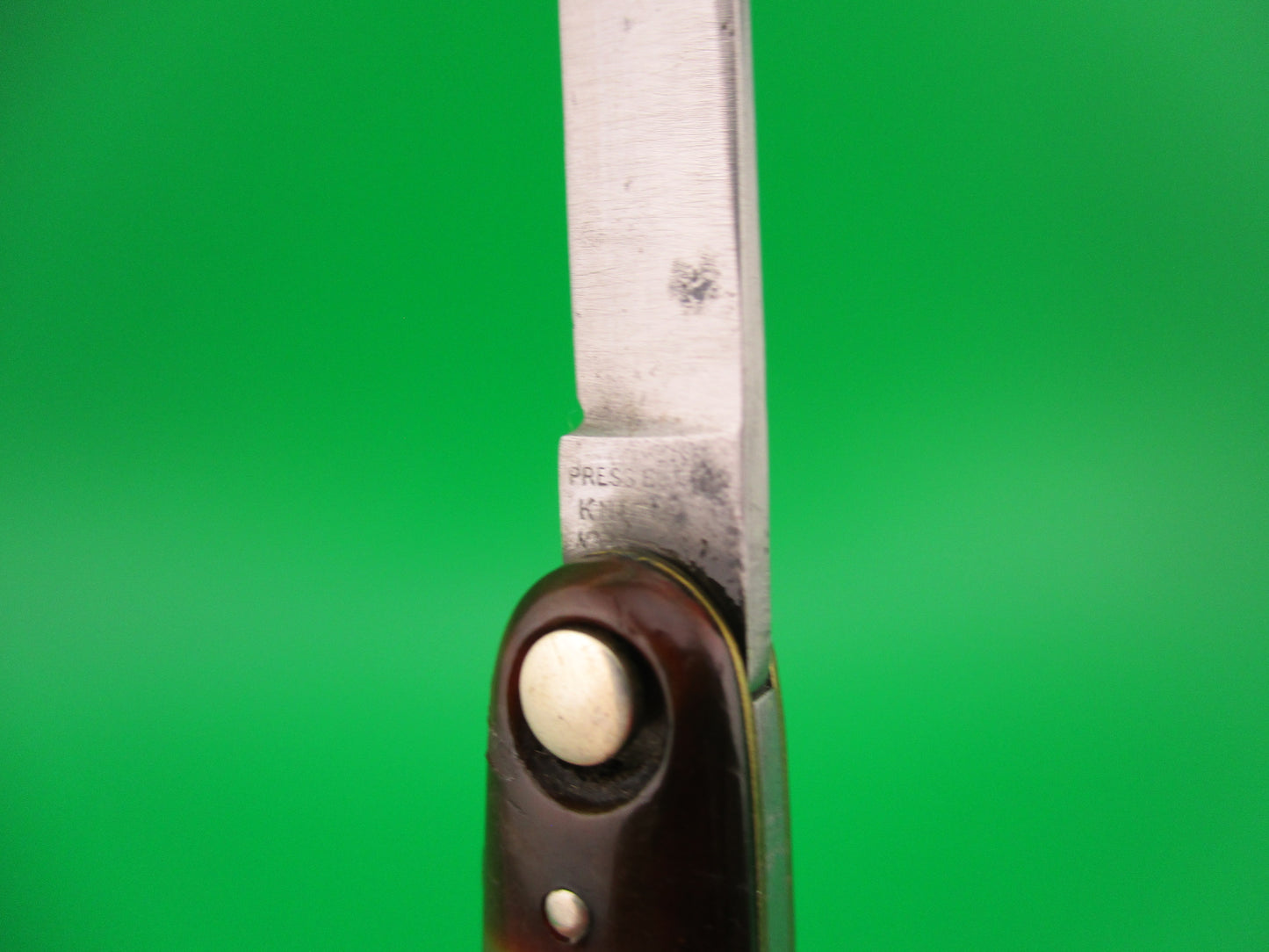 Press Button Knife Co #102 medium double Tortoise celluloid automatic knife