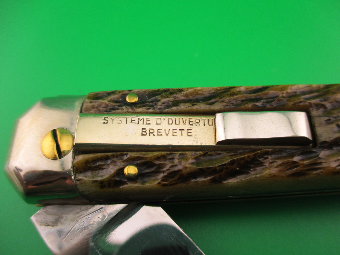 INOX 247 BREVETE 21cm French Couteau Jigged bone vintage automatic knife