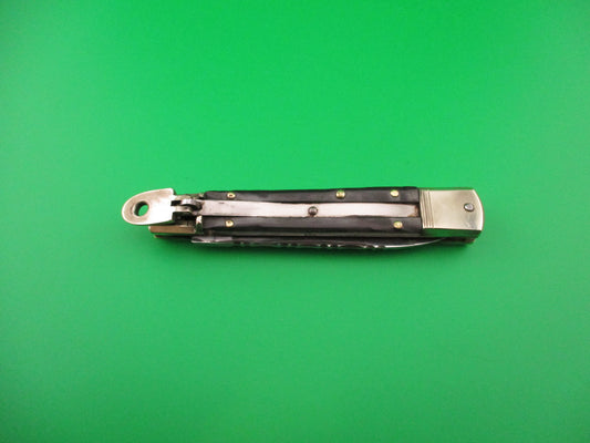 HUBERTUS SOLINGEN ROSTFREI 11cm West Germany Slimline Lever Horn automatic knife