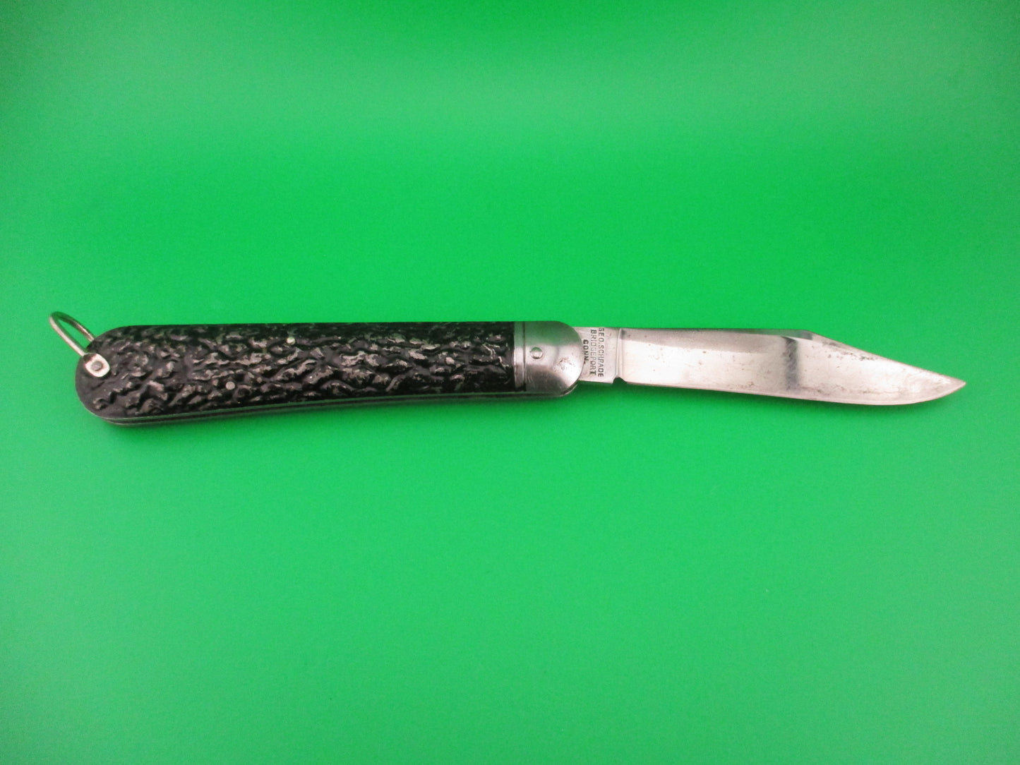 Presto MADE IN USA Vintage Paratrooper style Hunter Metal switchblade w lanyard
