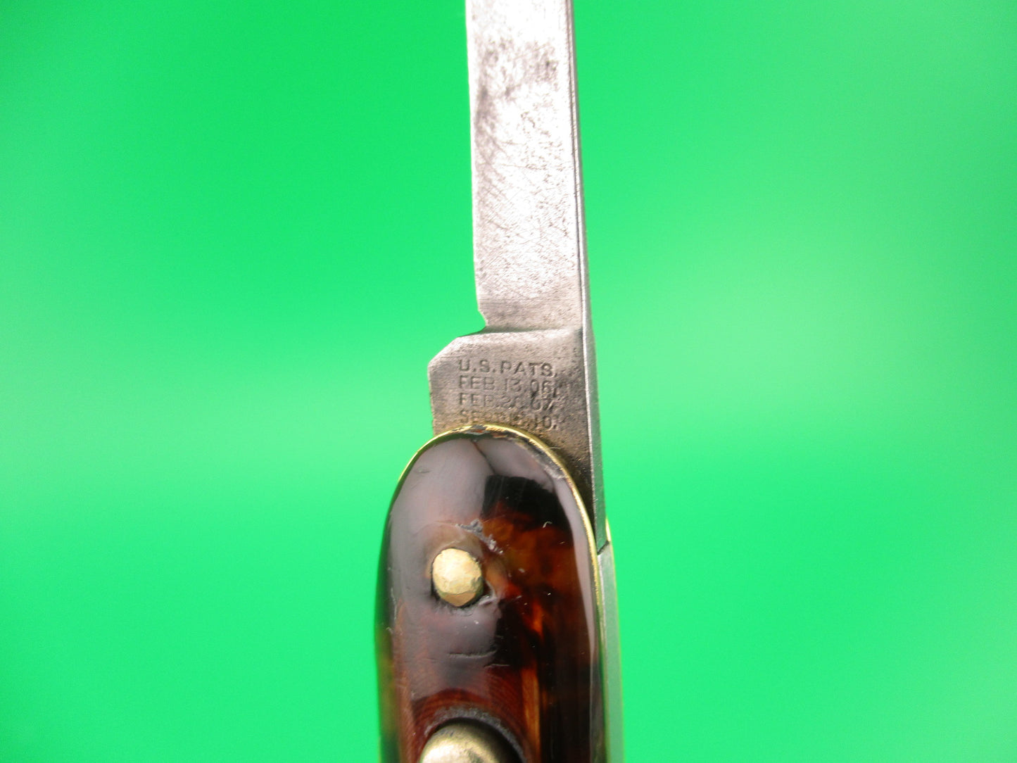 WADE & BUTCHER Schrade contract Double Tortoise celluloid vintage switchblade knife