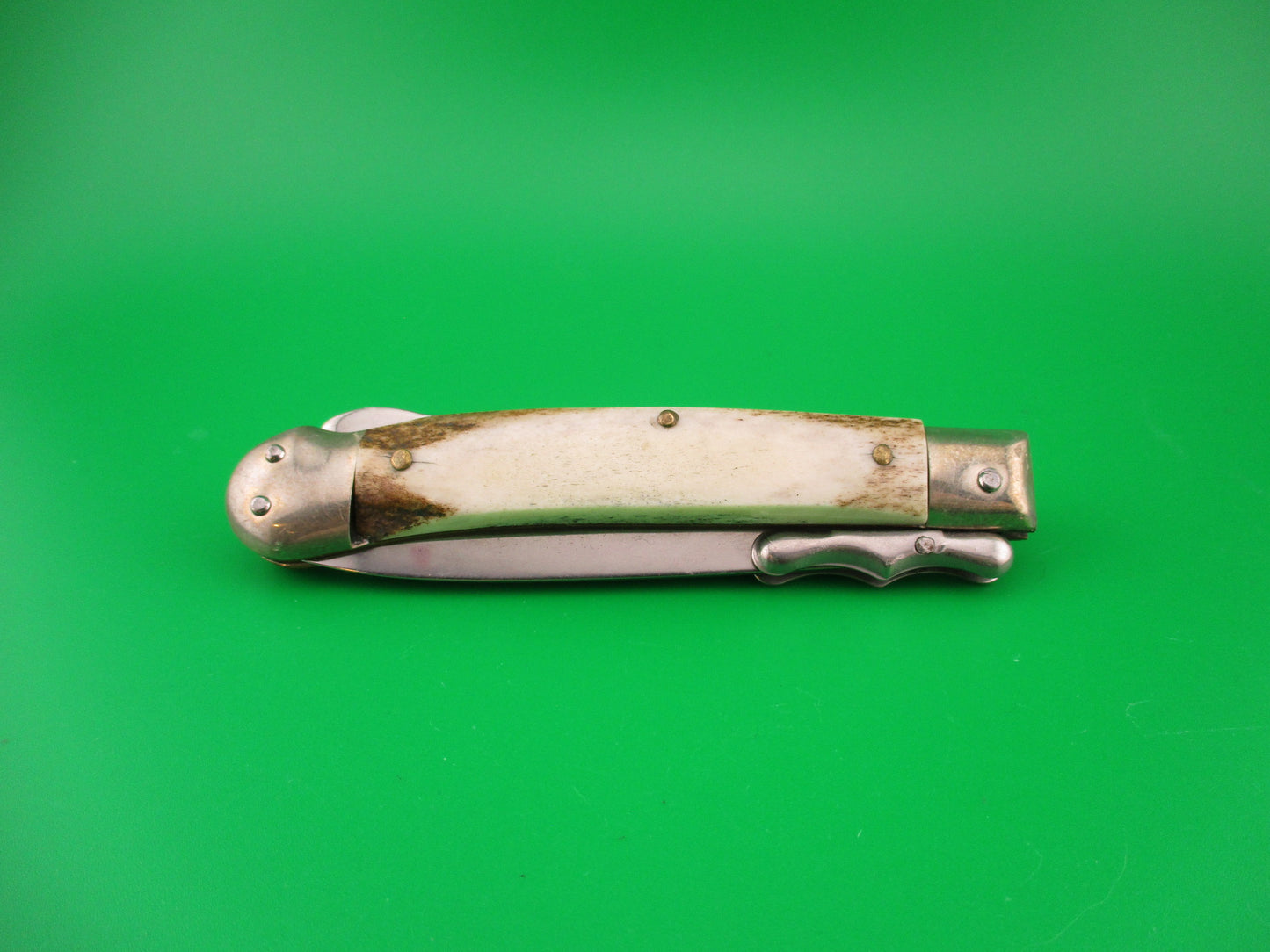 ROSTFREI MEDICI 19cm Italian Stag Swing guard dagger automatic knife